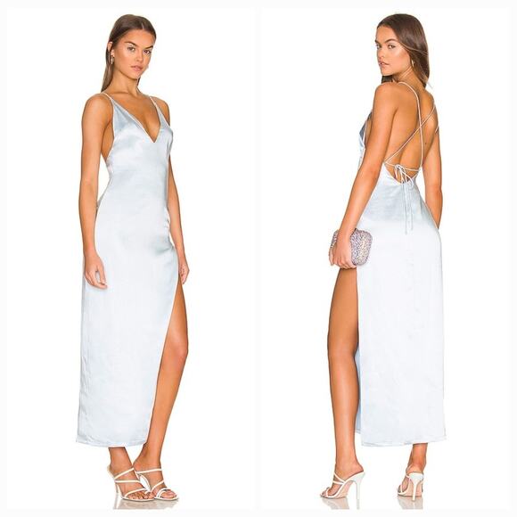 MORE TO COME Regina Maxi Dress in Baby Blue Small - Picture 1 of 9